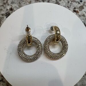 BaubleBar Gold and Silver Double Hoop Earrings
